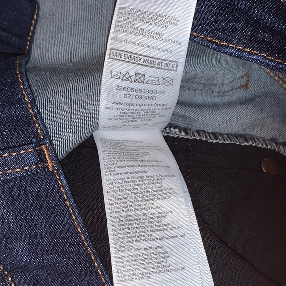 Women’s Top Shop Moto Dark Wash Flare Jeans - Picture 4 of 9